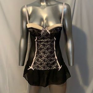Black and white corset style lingerie